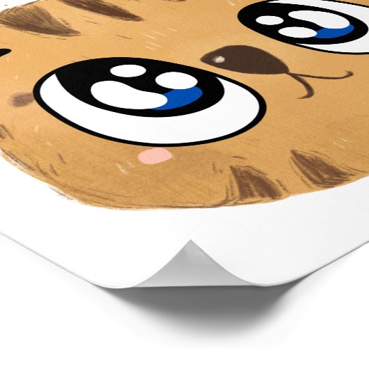 Kawaii tigre poster (Ecke)