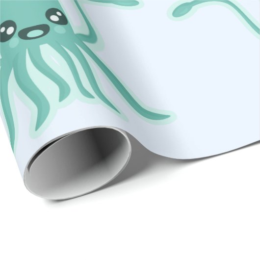 Kawaii Tintenfisch Geschenkpapier (Rolleneckpunkt)