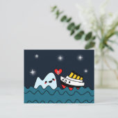 Kawaii Titanic Ship Iceberg Herzerbrochene Postkar Postkarte (Stehend Vorderseite)