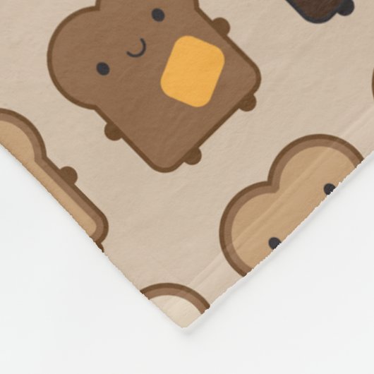 Kawaii Toast Fleecedecke (Ecke)