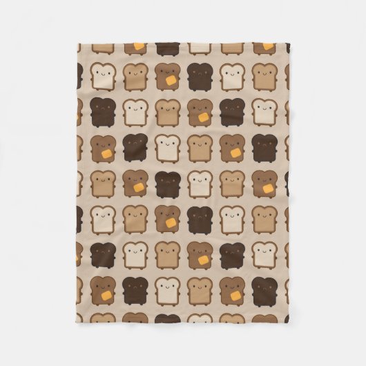 Kawaii Toast Fleecedecke (Vorderseite)