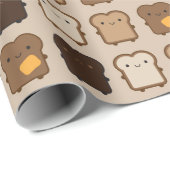 Kawaii Toast Geschenkpapier (Rolleneckpunkt)