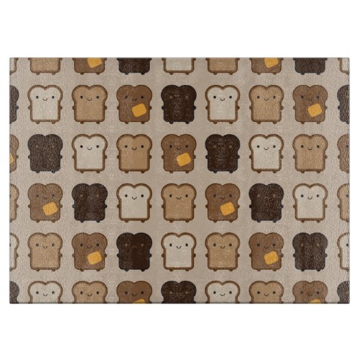 Kawaii Toast Schneidebrett (Vorderseite)