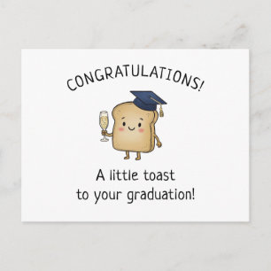 Kawaii Toast Wortspiel Neue Abschluss Grüße Postkarte