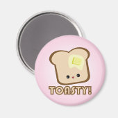Kawaii Toasty! Toast Magnet (Vorderseite/Rückseite)