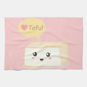 Kawaii Tofu, das Menschen bittet, Tofu zu lieben Handtuch