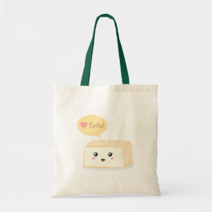 Kawaii Tofu, das Menschen bittet, Tofu zu lieben Tragetasche