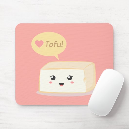 Kawaii Tofu, der Leute zum Liebetofu fragt Mousepad (Mit Mouse)
