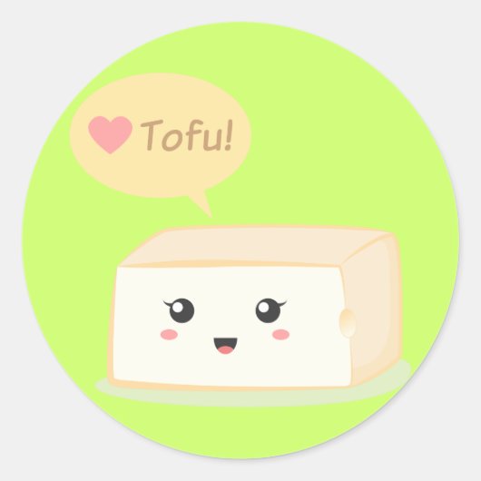 Kawaii Tofu frage Menschen zur Liebe tofu Runder Aufkleber (Vorderseite)
