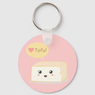 Kawaii Tofu frage Menschen zur Liebe tofu Schlüsselanhänger