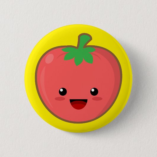 Kawaii Tomate Button (Vorderseite)