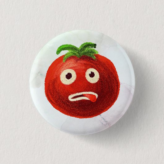 Kawaii Tomato Niedlich Funny Cartoon Gemüse Button (Vorderseite)