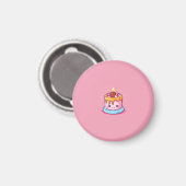 Kawaii-Torte-Magnet pink Magnet (Vorderseite/Rückseite)