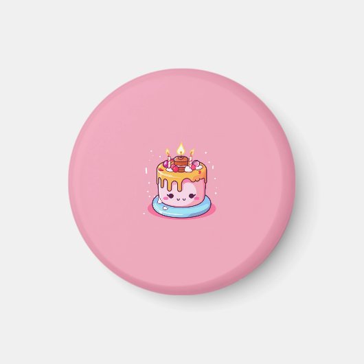 Kawaii-Torte-Magnet pink Magnet (Vorne)