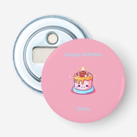 Kawaii-Tortenflaschenöffner pink Flaschenöffner (Vorderseite)