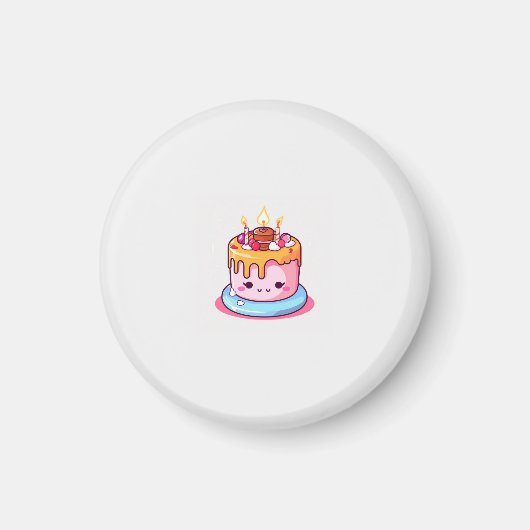 Kawaii-Tortenmagnet, süße runde  Magnet (Vorne)