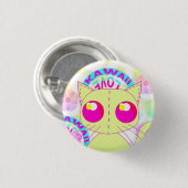 Kawaii toy yellow kitty button (Vorne & Hinten)
