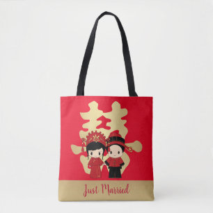 Kawaii traditioneller Chinese-Hochzeits-Paare Tasche