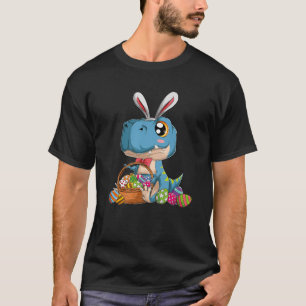 Kawaii Trex Dinosaur Happy Oaster Bunny Costume Gi T-Shirt