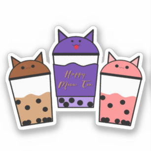 Kawaii Trio Meow Tea Vinyl Aufkleber
