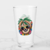 Kawaii Tropical Sloth – Cute Summer Vibes Rainbow Glas (Rückseite)