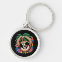 Kawaii Tropical Sloth – Cute Summer Vibes Rainbow Schlüsselanhänger
