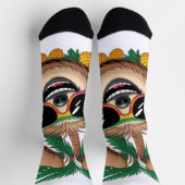 Kawaii Tropical Sloth – Cute Summer Vibes Rainbow Socken (Oben)