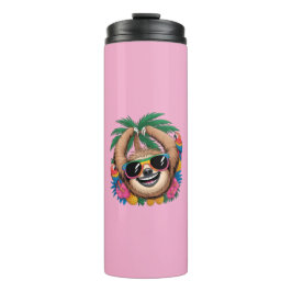 Kawaii Tropical Sloth – Cute Summer Vibes Rainbow Thermosbecher