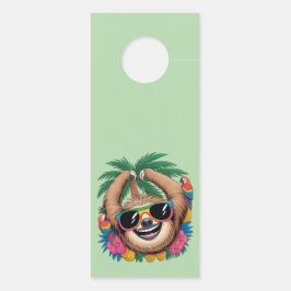 Kawaii Tropical Sloth – Cute Summer Vibes Rainbow Türanhänger