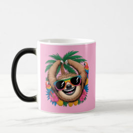 Kawaii Tropical Sloth – Cute Summer Vibes Rainbow Verwandlungstasse