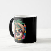 Kawaii Tropical Sloth – Cute Summer Vibes Rainbow Verwandlungstasse (Vorderseite Links)