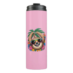 Kawaii Tropischer Faultier – Süße Sommer Stimmung Thermosbecher