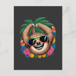 Kawaii-Tropischer Faultier – Süße Sommer-Vibes Reg Postkarte
