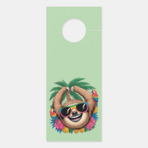 Kawaii-Tropischer Faultier – Süße Sommer-Vibes Reg Türanhänger