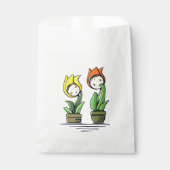 Kawaii Tulip Friends in Pots Favor Bag Geschenktütchen (Vorderseite)