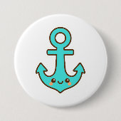 Kawaii Türkis Anchor - Whimsical & Cheerful Button (Vorderseite)