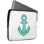 Kawaii Türkis Anchor - Whimsical & Cheerful Laptopschutzhülle (Vorne Rechts)
