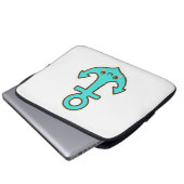 Kawaii Türkis Anchor - Whimsical & Cheerful Laptopschutzhülle (Vorne Knopf)
