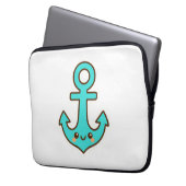 Kawaii Türkis Anchor - Whimsical & Cheerful Laptopschutzhülle (Vorderseite Links)