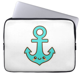 Kawaii Türkis Anchor - Whimsical & Cheerful Laptopschutzhülle