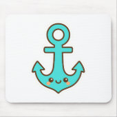 Kawaii Türkis Anchor - Whimsical & Cheerful Mousepad (Vorne)
