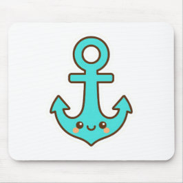 Kawaii Türkis Anchor - Whimsical & Cheerful Mousepad