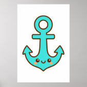 Kawaii Türkis Anchor - Whimsical & Cheerful Poster (Vorne)