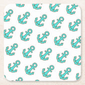Kawaii Türkis Anchor - Whimsical & Cheerful Rechteckiger Pappuntersetzer (Vorderseite)
