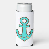 Kawaii Türkis Anchor - Whimsical & Cheerful Selters Dosenkühler (Seltzer Vorderseite)