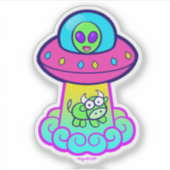 Kawaii Ufo Aufkleber (Vorderseite)