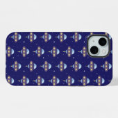 Kawaii UFO-Muster iPhone Hülle (Rückseite (Horizontal))