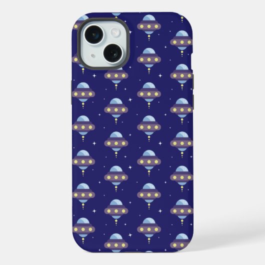 Kawaii UFO-Muster iPhone Hülle (Rückseite)