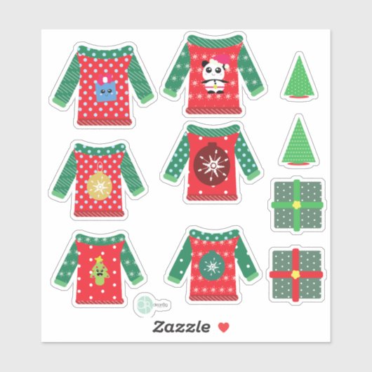 Kawaii Ugly Sweaters Weihnachtsplaner Stickers Aufkleber (Blatt)