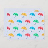 Kawaii Umbrellas Postkarte (Vorne/Hinten)